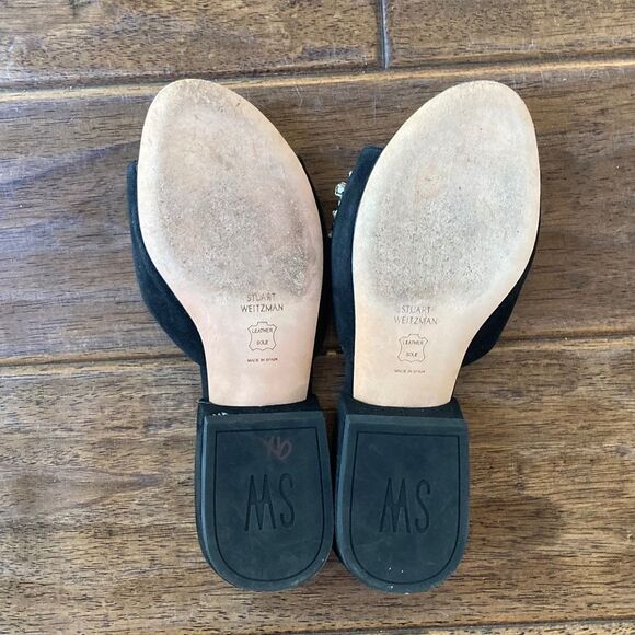 Stuart Weitzman Decorslide Women's Black Pearl Slide Sandals 6.5 M Block Heel - Picture 8 of 12